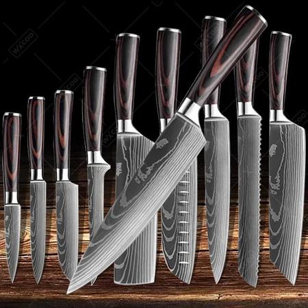 Imagem de Faca De Chef Japonesa De Aço Inoxidável Santoku, Faca Utilitária Para Cortar Pão E Carne, Faca De