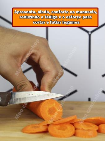 Imagem de Faca De Cozinha Multiuso Para Legumes Saladas Frutas De Aço Inox Profissional Gourmet 19cm Hausk fch-1003