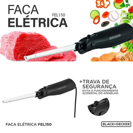 Faca Elétrica Black & Decker Preto - FEL150