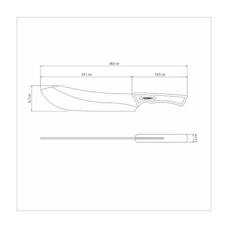 Faca para Carne Tramontina Churrasco Black com Lâmina em Aço Inox  Escurecido e Cabo de Madeira 10 - 22841110 - Distribuidora Tropical Santos