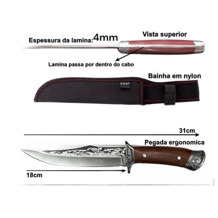 Faca Para Churrasco Camping Pesca Com Bainha - B-MAX Imagem de Faca Para Churrasco Camping Pesca Com Bainha