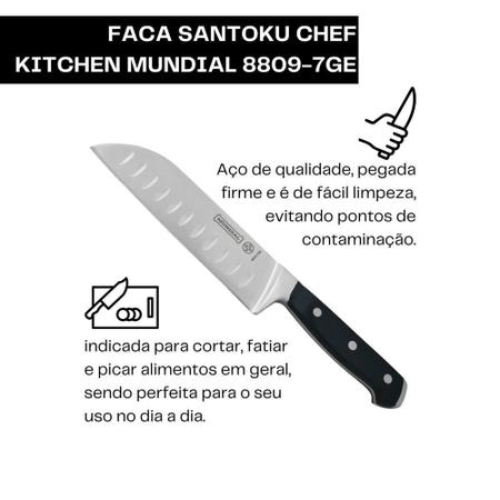 Imagem de Faca Santoku Preta Granton Edge Chef Mundial 8809-7GE 17,8cm