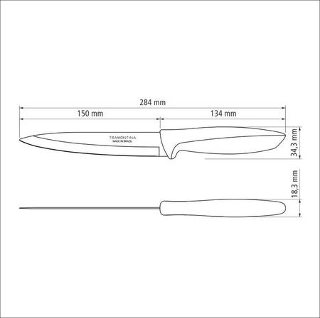 Imagem de Faca Utility Tramontina Plenus Cinza