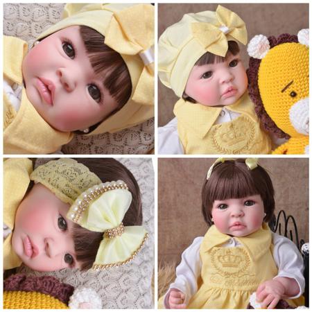 Fada madrinha reborn menina loira amarela boneca bebe reborn