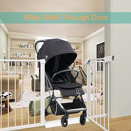 Imagem de Fairy Baby Narrow Baby Gates para escadas de porta Indoor Child Gate para Kid ou Pet Dogs Walk Through Pressure Mounted 25.59 "-28.35"
