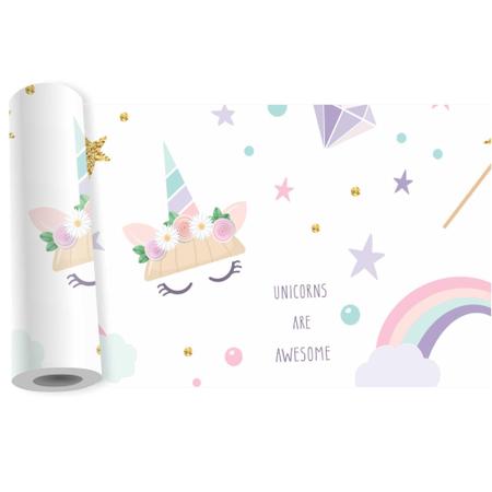 Imagem de Faixa Border Arco Iris Unicórnio Infantil Adesivo Kit B68