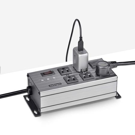 Imagem de Faixa de alimentação industrial StarTech.com 6-Outlet 125V/15A 2,4m