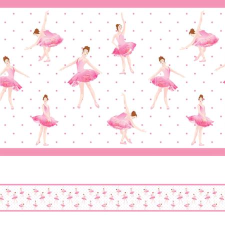 Imagem de Faixa de Parede Bailarina Infantil Rosa 12mx15cm