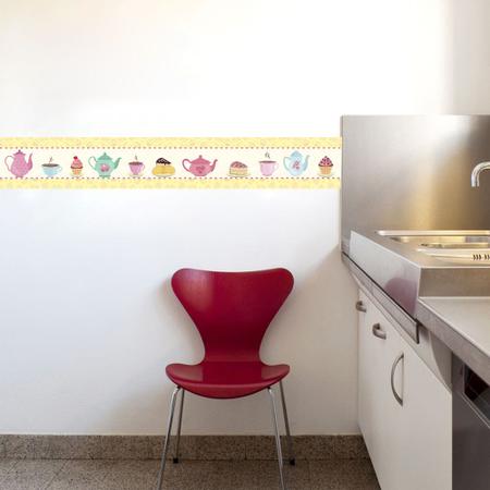Imagem de Faixa Decorativa Adesivo de Cozinha Cha Amarelo 10m por 15cm