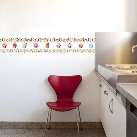 Imagem de Faixa Decorativa Adesivo de Cozinha Cupcake 10m por 15cm