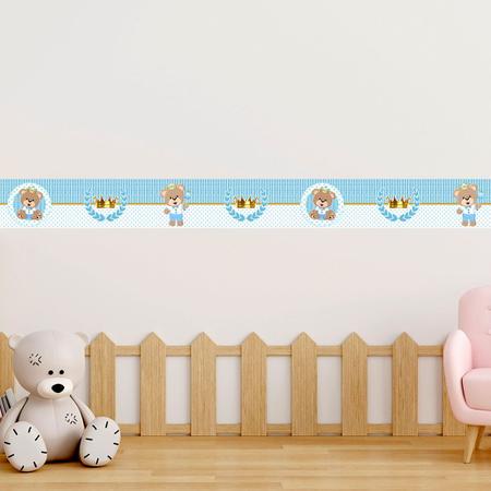 Imagem de Faixa Decorativa Papel De Parede Urso Príncipe Azul Claro Infantil quarto Bebê