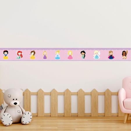 Imagem de Faixa Decorativa Princesas Infantil quarto Bebê Adesivo de Parede