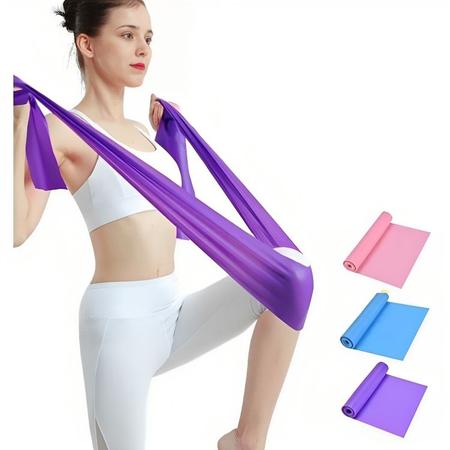 Imagem de Faixa Elástica Para Alongamento Yoga Exercícios em Casa Pilates Fisioterapia