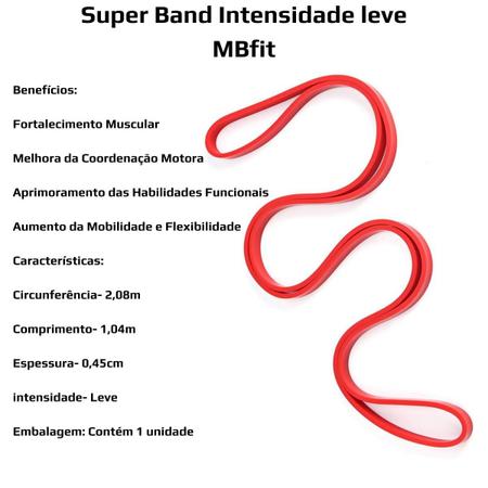 Imagem de Faixa Elástica Super Band Leve Mbfit Para Exercícios Barra Fixa Academia e Treino