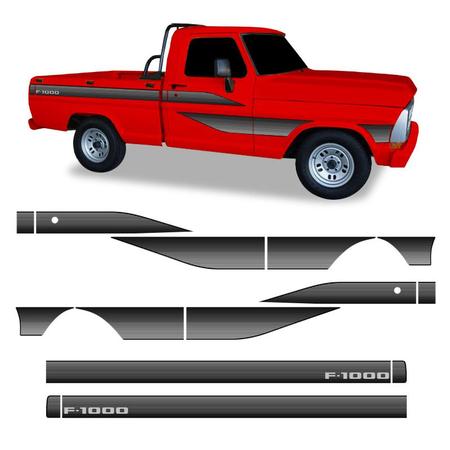 Imagem de Faixa Ford F-1000 Adesivo Decorativo Lateral Cabine Simples