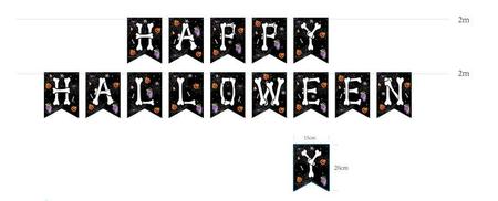 Imagem de Faixa Happy + Faixa Halloween Decorativo Enfeite 15X20X2M