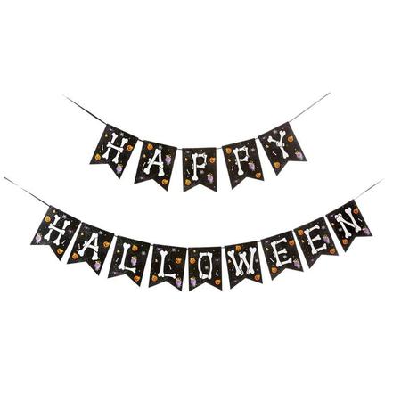 Imagem de Faixa Happy + Faixa Halloween Decorativo Enfeite 15X20X2M