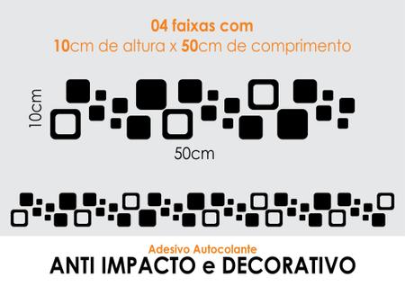 Imagem de Faixa Sinalização Porta Vidro Fume Anti Trombada 2mx 10cm