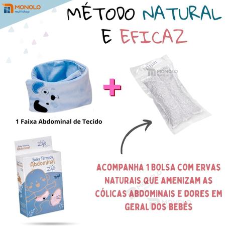 Imagem de Faixa Térmica Abdominal c/ Ervas Bebês Alivia Cólica Gases