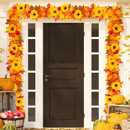 Imagem de Fall Garland Elyum Guirlanda de outono de 1,8 m com luzes Sunflower Maple