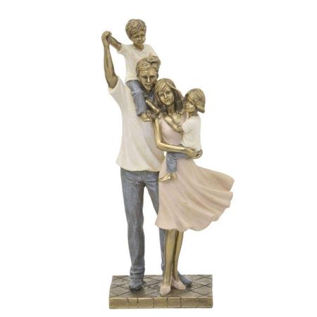 Imagem de Familia decorativa pai mae e casal de filhos em resina - Espressione