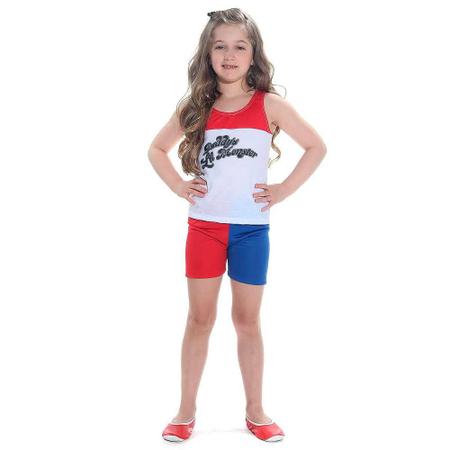 Arlequina Fantasia Roupa Infantil Festas Carnaval Completa