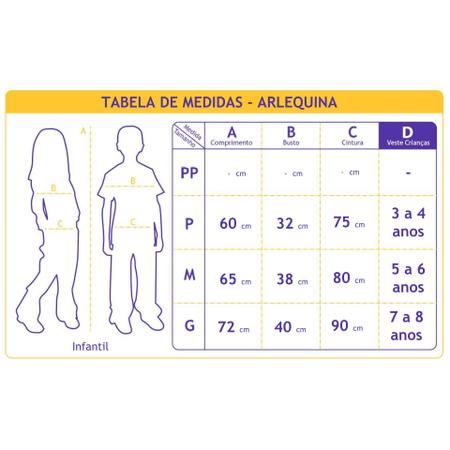 Fantasia Arlequina Infantil - Guedes Épocas