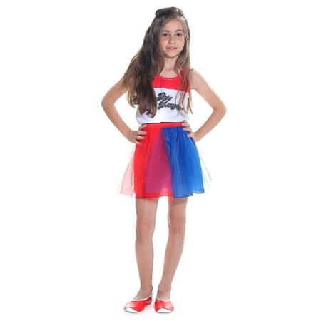 Fantasia Arlequina Infantil Regata e Shorts