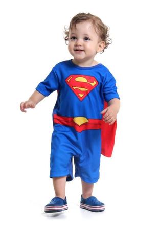 Imagem de Fantasia Bebe Superman Heroi Macacao Super Homem Infantil