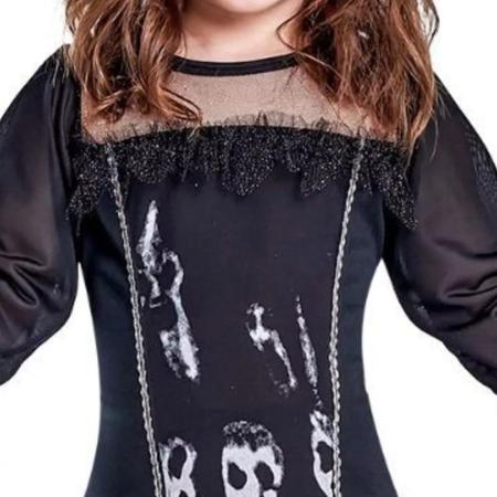 Fantasia Halloween Vestido Infantil Menina Bruxinha Fantasma