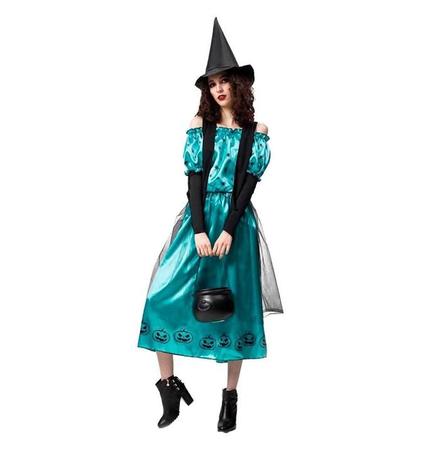 Fantasia Halloween Feminina Bruxa Luxo Com Chapéu - Fantasias Carol CM -  Fantasia - Magazine Luiza