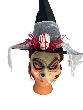 Máscara de bruxa assustadora para o dia das bruxas, adulto, látex, vestido  assustador de halloween, cinto