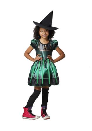 Fantasia Halloween Feminina Infantil Bruxinha Vestido de Bruxa