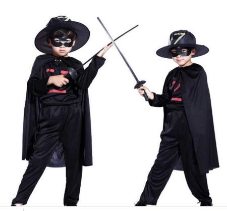 Imagem de Fantasia Capa de Zorro Infantil Vampiro Bruxo Halloween