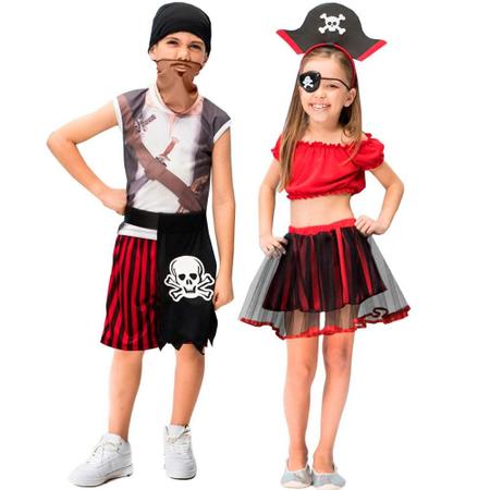 Fantasia Casal de Halloween Pirata Infantil Completa - Fantasias Carol FSP  - Fantasias para Crianças - Magazine Luiza