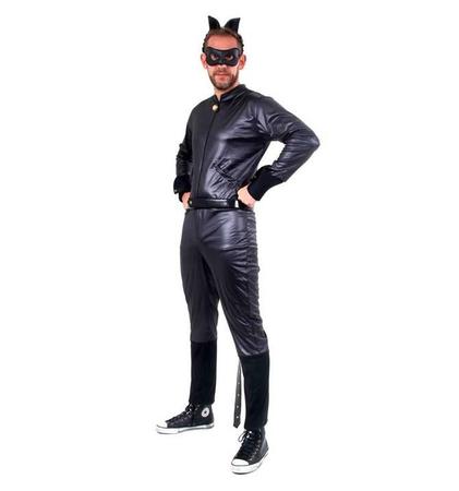 Festa Fantasia Carnaval Halloween Cat Noir Adulto