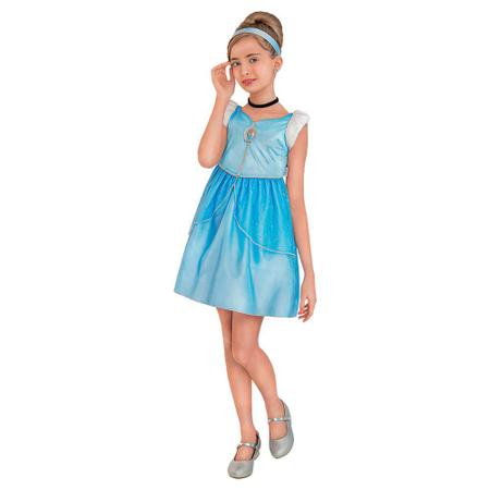 Fantasia Cinderela Infantil Vestido Original Princesa Disney Tamanho: G