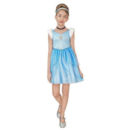 Vestido Infantil Fantasia Cinderela Disney Tam 6 a 12