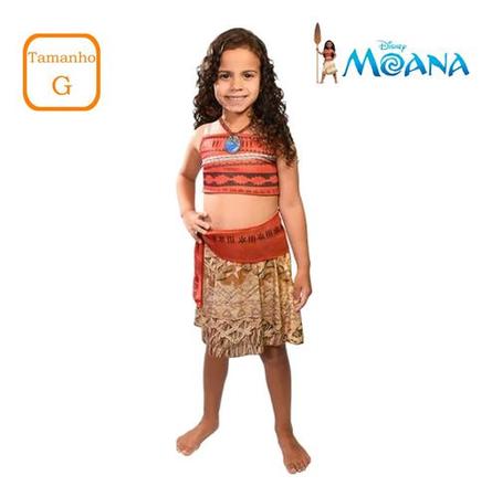 Fantasia Moana Conjunto Infantil com Acessório Colar