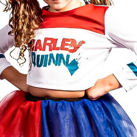 Fantasia Roupa Alerquina Infantil Arlequina Harley Quinn Esquadrão Com Taco  - Golden Moon - Fantasias para Crianças - Magazine Luiza