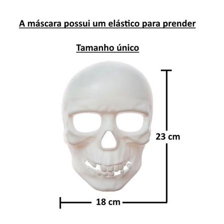 Imagem de Fantasia de Caveira com Máscara Infantil Tamanho P M G GG