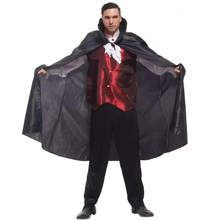 Fantasia Halloween Adulto Vampiro Conde Dracula + Capa + Nf