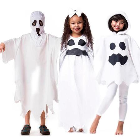 Fantasia de Fantasma Infantil Masculino Com Máscara Para Halloween M 5-8