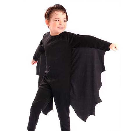 Fantasia Morcego Vampiro Luxo Capa Longo Halloween Infantil