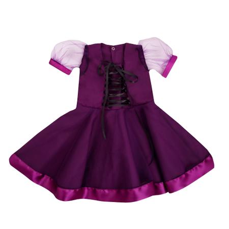 Imagem de Fantasia De Halloween Menina Vestido Infantil Roxo Baby Luxo