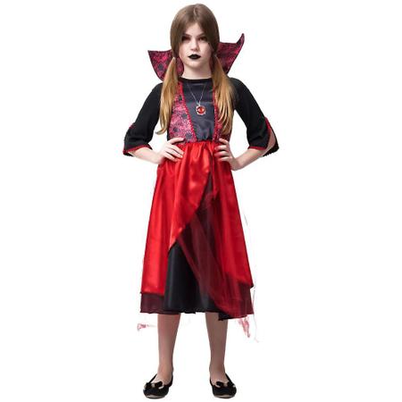 Fantasia Vampira Clássica Halloween Infantil - SKU 090821