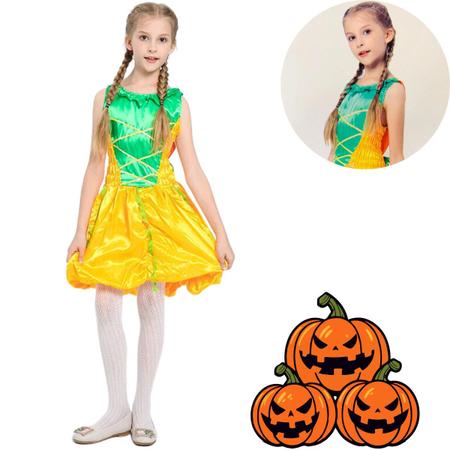 Fantasia Halloween Infantil Feminino Menina Abóbora