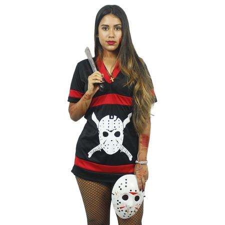 Fantasia Jason Adulto Feminina Halloween Vestido