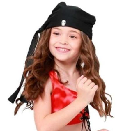 Fantasia de Pirata Caveira Infantil Com Bandana