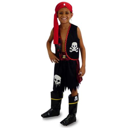 Fantasia Pirata Colete Roupa Masculino Infantil